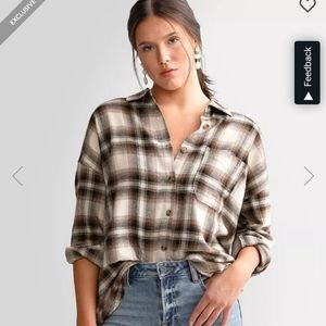 BKE knit flannel top